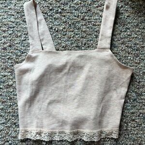 American Eagle Outfitters Light Pink Ribbed Top